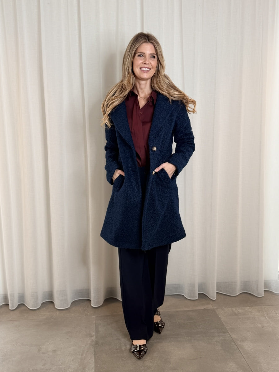 BELENZA MANTEL BLAUW/LEOPARD