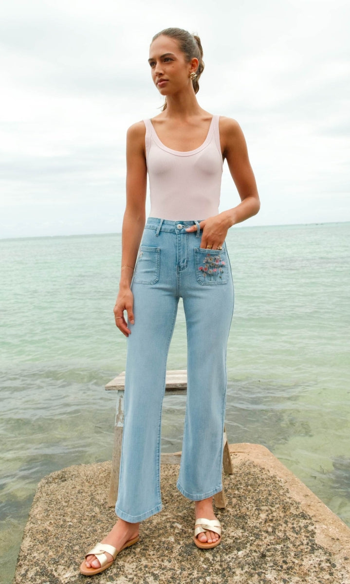 FLORINE WIDE LEG JEANS BLOEM