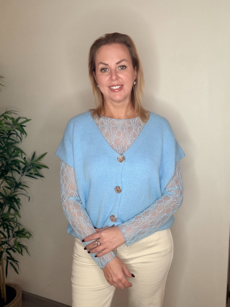 FLINN TU GILET BLAUW