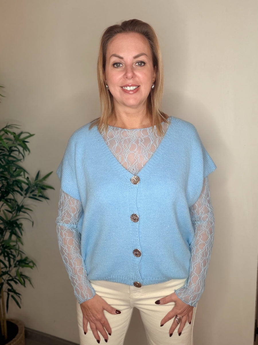 FLINN TU GILET BLAUW