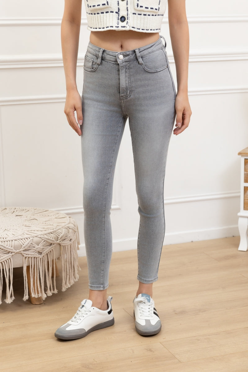 GISELLE BROEK SKINNY GRIJS