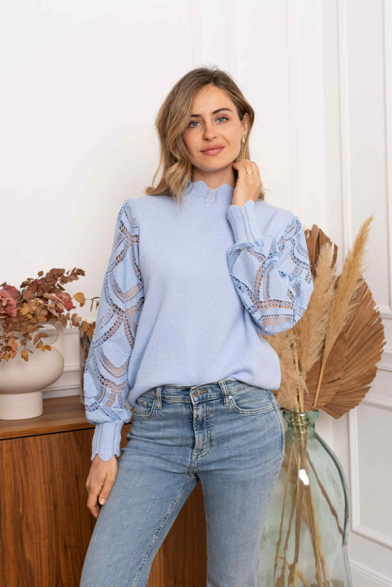 HARLOW TU PULL BLAUW